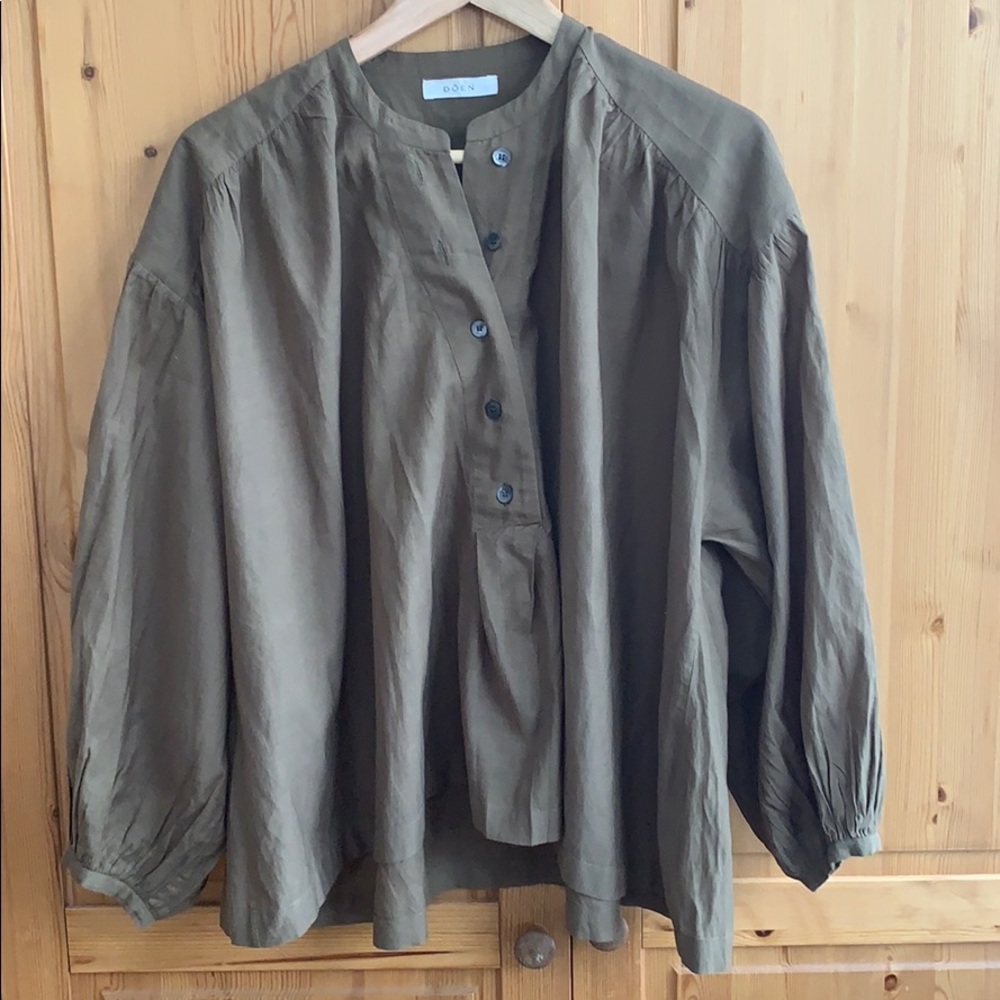 Doen Aldine Blouse olive size small